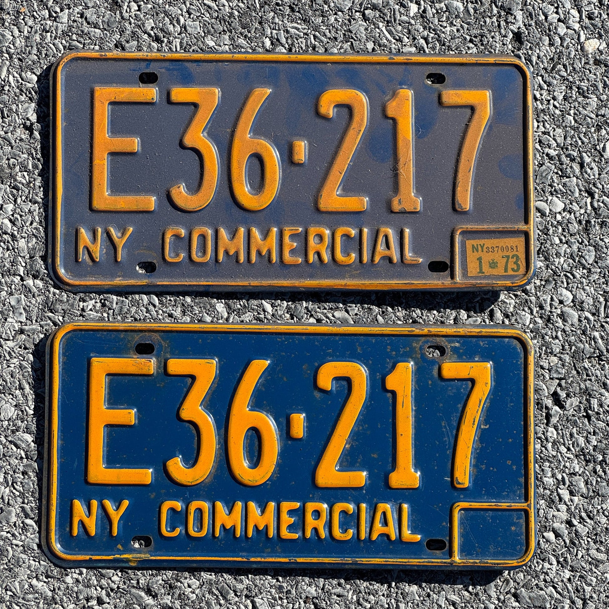 Photo of a 1966 1973 New York Truck License Plate Pair Auto Tag Garage Decor Vintage E36 217