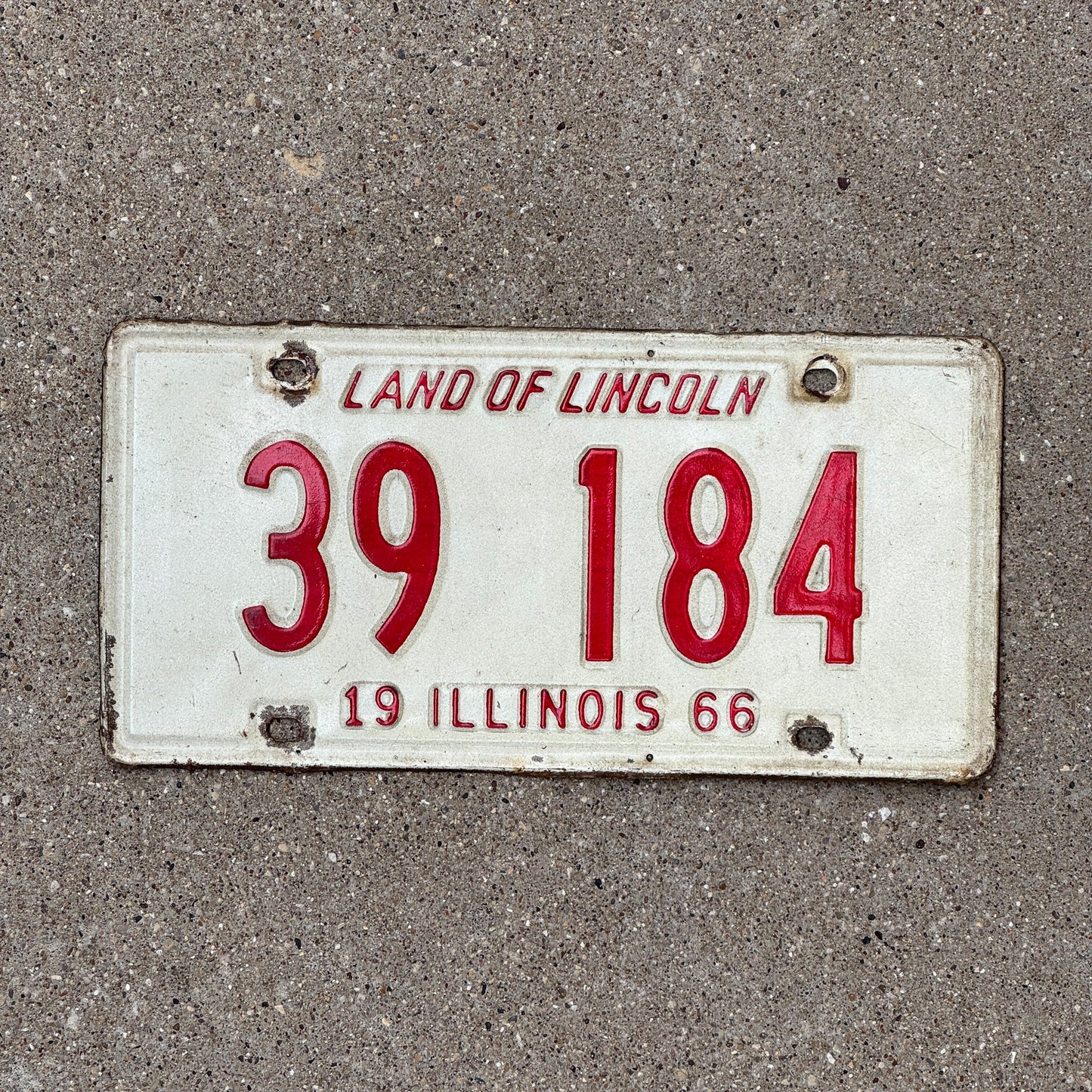 Photo of a 1966 Illinois License Plate Auto Tag Garage Decor Vintage Lincoln 39 184