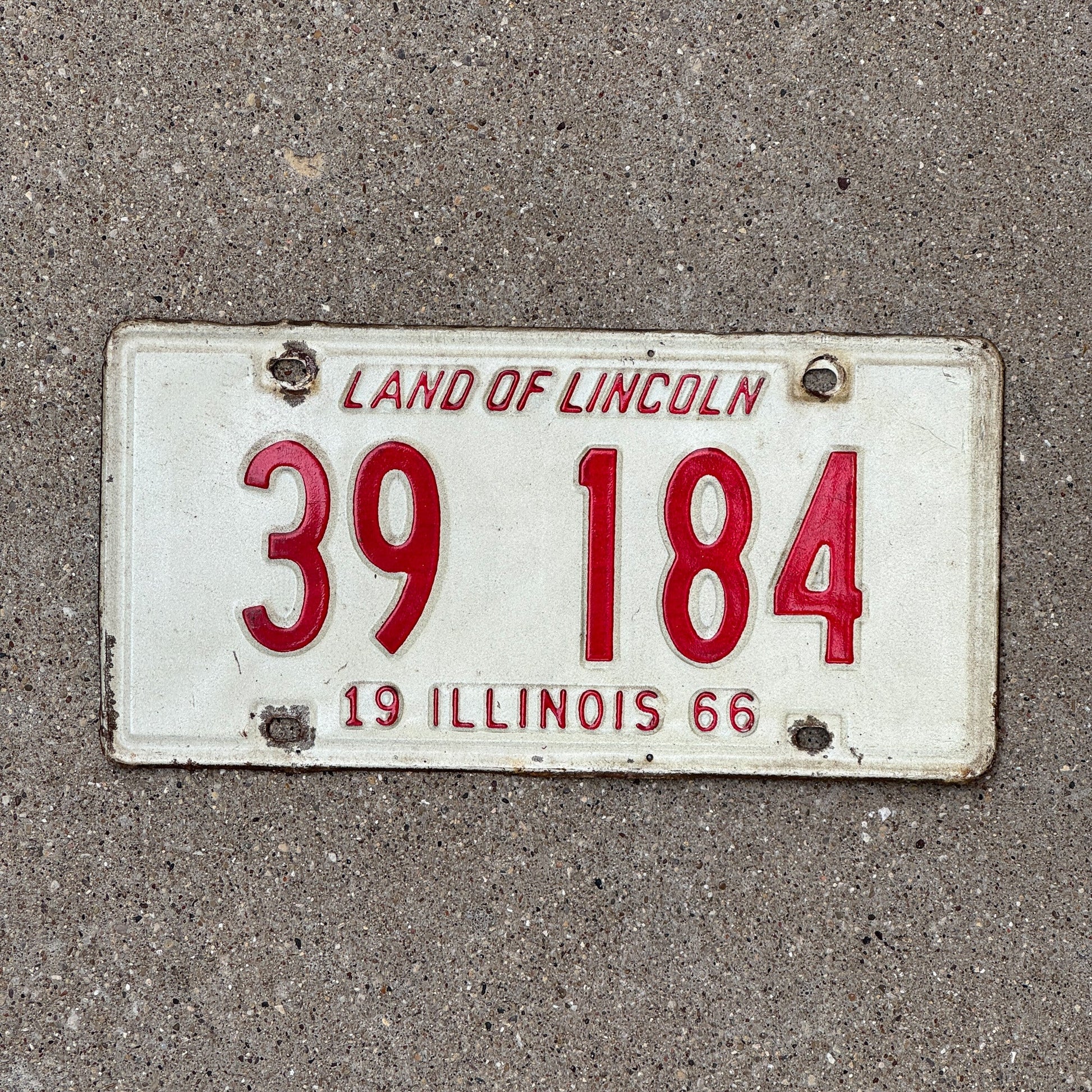 Photo of a 1966 Illinois License Plate Auto Tag Garage Decor Vintage Lincoln 39 184