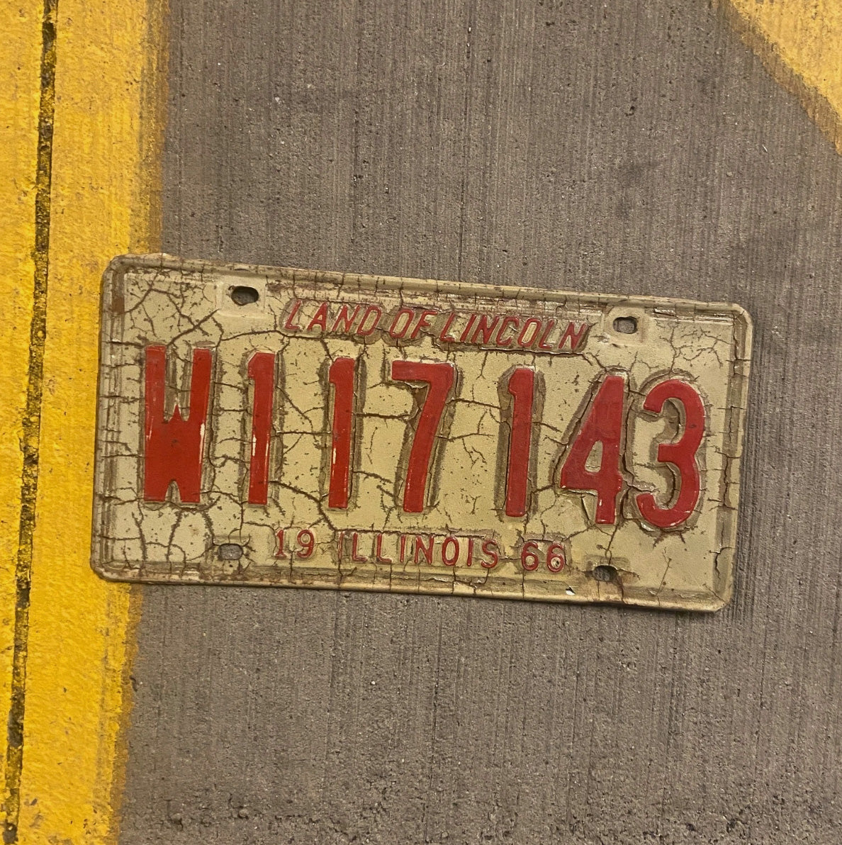 Photo of a 1966 Illinois Trailer License Plate Auto Tag Garage Decor Vintage W 117143