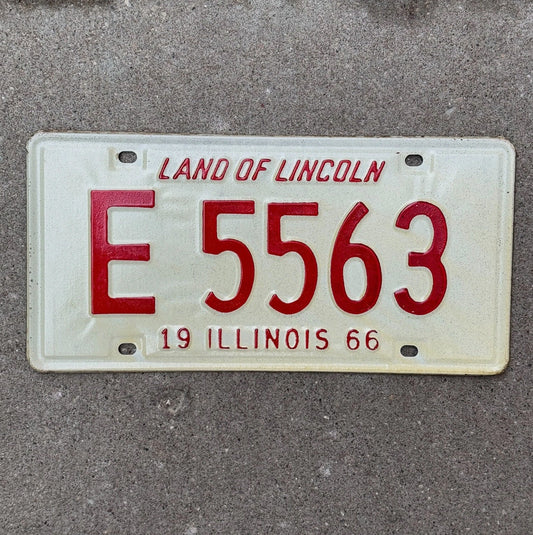 Photo of a 1966 Illinois Truck License Plate Auto Tag Garage Decor Vintage E 5563