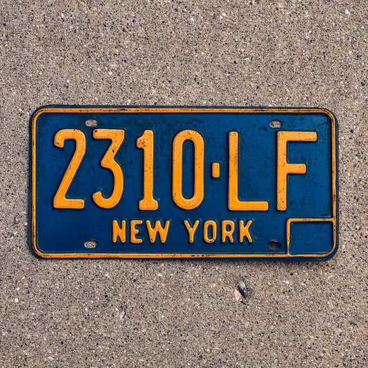 Photo of a 1966 New York License Plate Auto Tag Garage Decor Vintage Blue 2310 LF