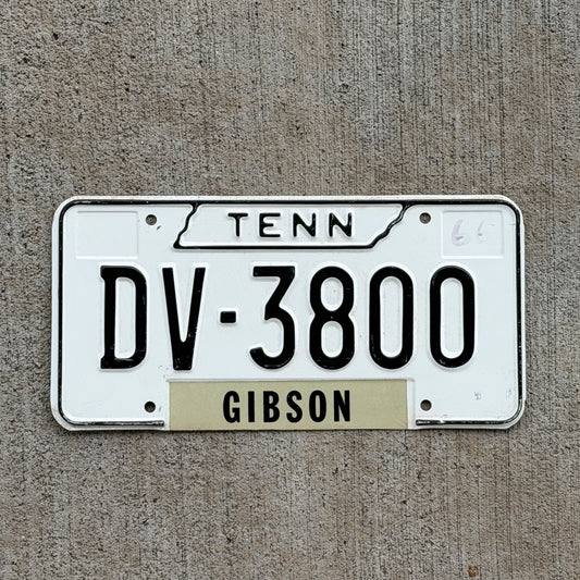 Photo of a 1966 Tennessee License Plate Auto Tag Garage Decor Vintage DV 3800 with original patina