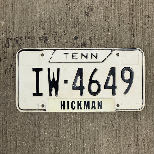 Photo of a 1966 Tennessee License Plate Auto Tag Garage Decor Vintage Hickman County IW 4649 with original patina