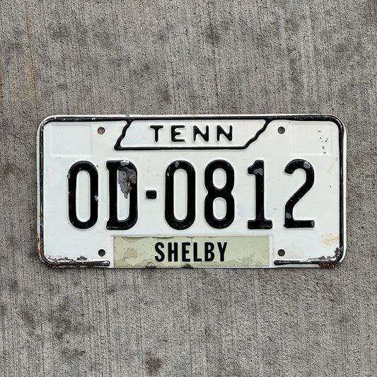 Photo of a 1966 Tennessee License Plate Auto Tag Garage Decor Vintage OD 0812 with original patina