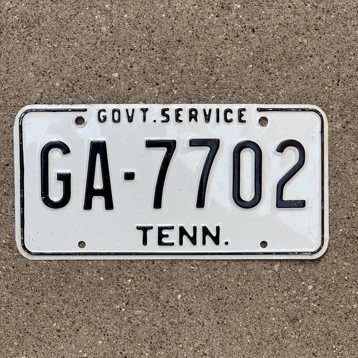Photo of a 1966 Tennessee Local Government Service License Plate Auto Tag Garage Decor Vintage GA 7702