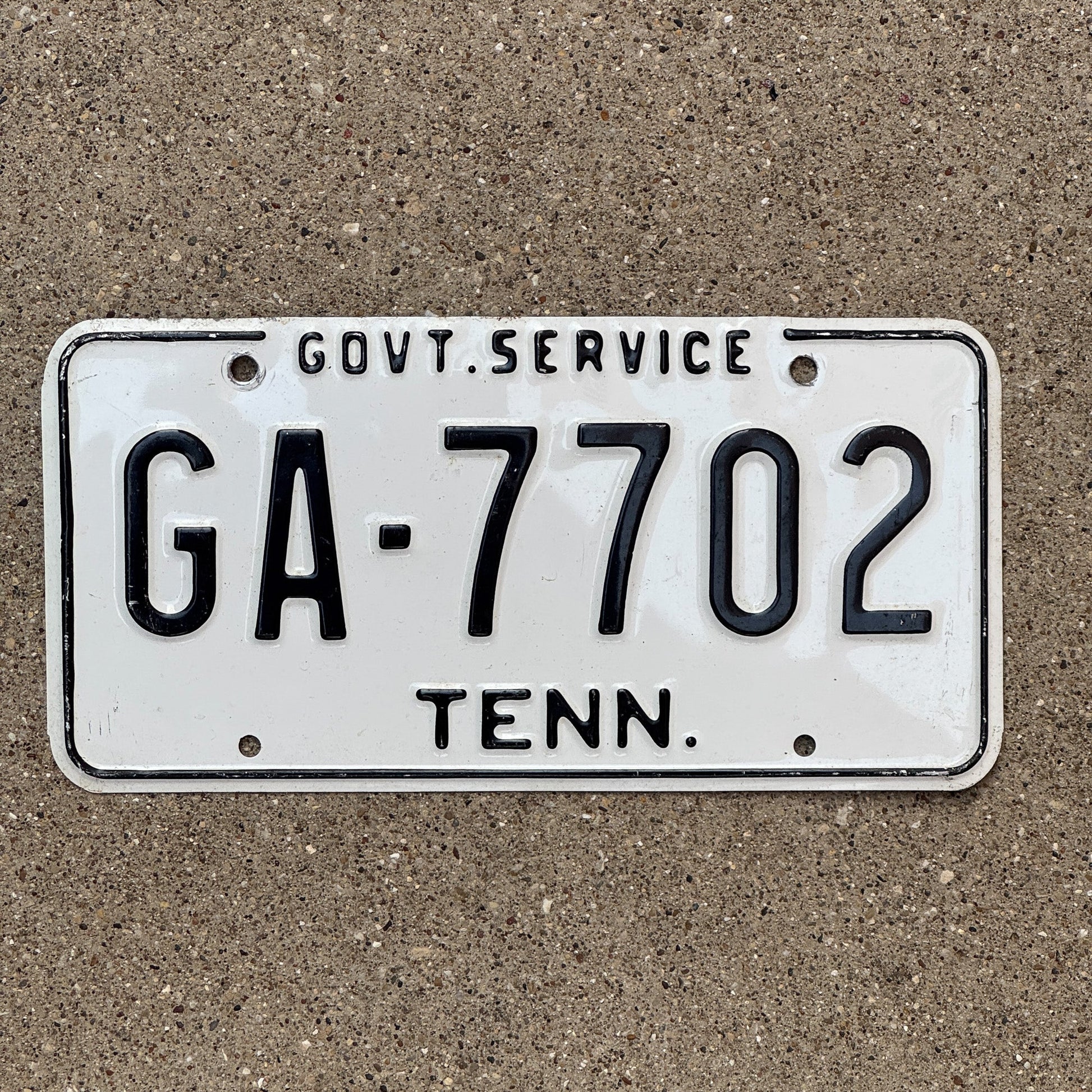 Photo of a 1966 Tennessee Local Government Service License Plate Auto Tag Garage Decor Vintage GA 7702