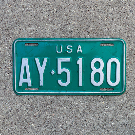 Photo of a 1966 US Forces Germany License Plate Auto Tag Garage Decor Vintage AY 5180 with original patina