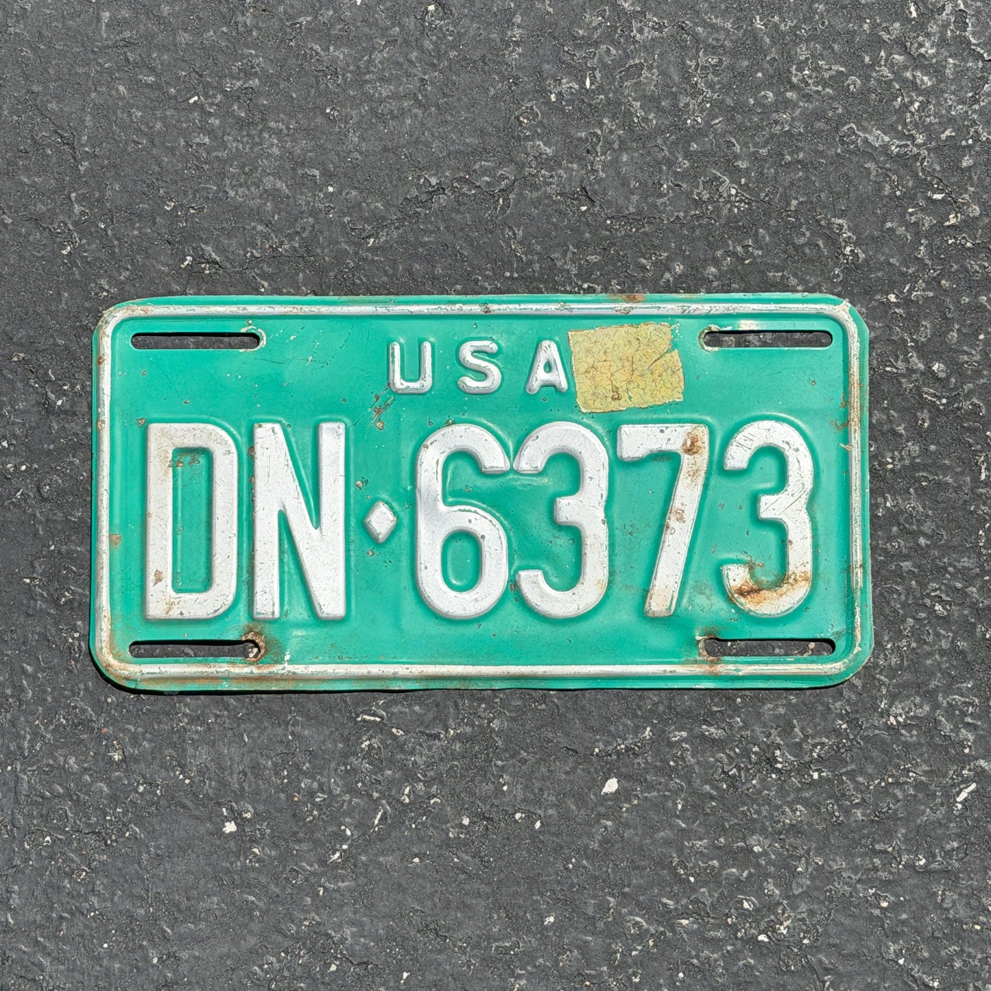 Photo of a 1966 US Forces Germany License Plate Auto Tag Garage Decor Vintage DN 6373 with original patina