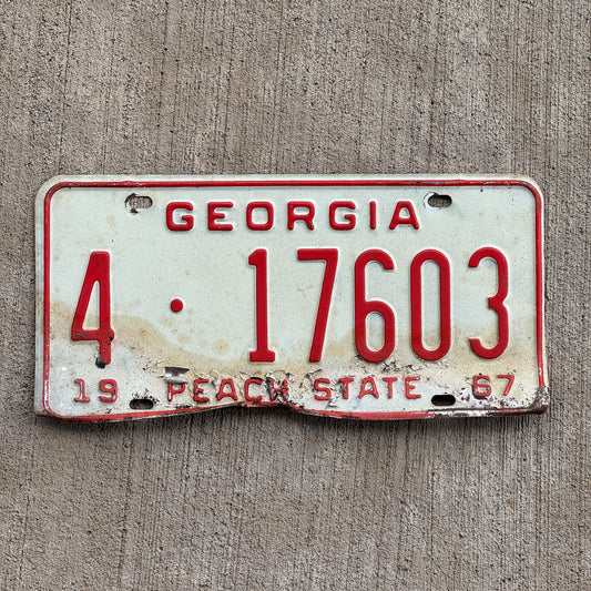 Photo of a 1967 Georgia License Plate Auto Tag Garage Decor Vintage 4 17603 with original patina