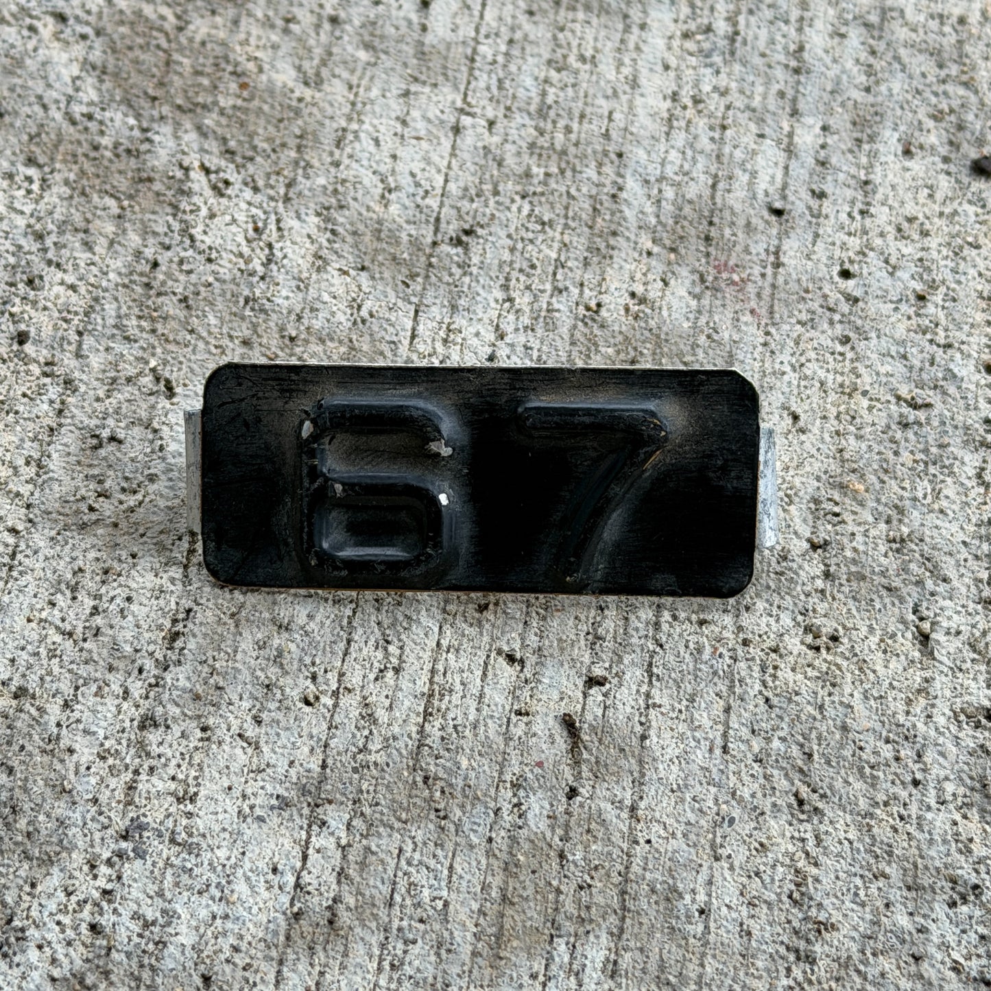Photo of a 1967 Maine Tab License Plate Auto Tag 11 Garage Decor with original patina