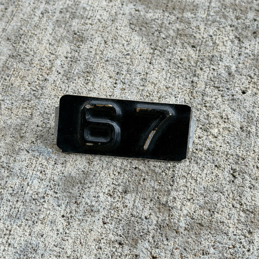 Photo of a 1967 Maine Tab License Plate Auto Tag 12 Garage Decor with original patina