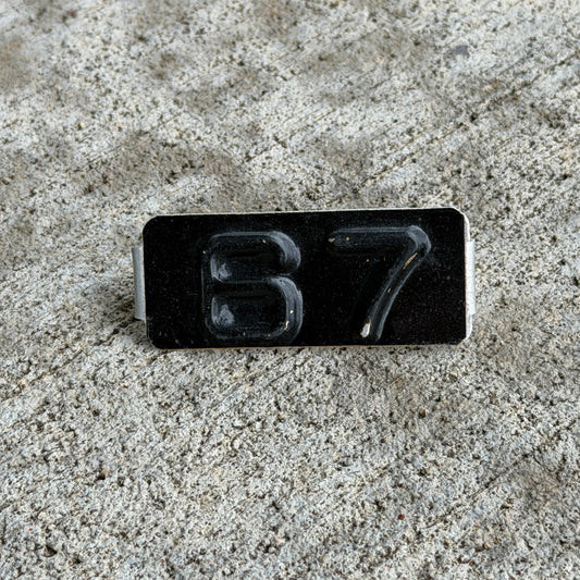 Photo of a 1967 Maine Tab License Plate Auto Tag 14 Garage Decor with original patina