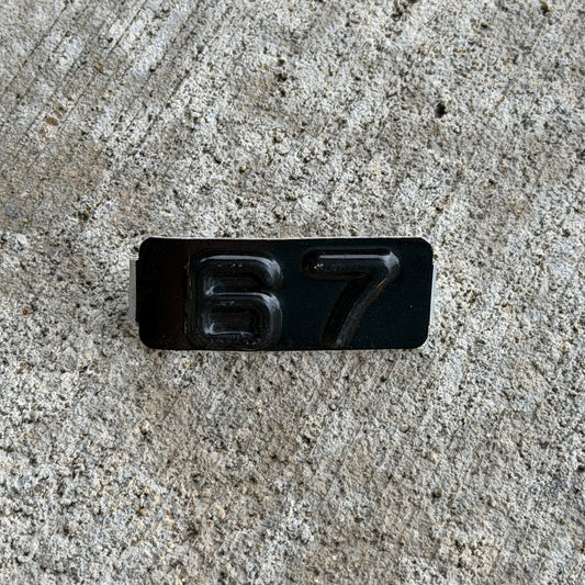 Photo of a 1967 Maine Tab License Plate Auto Tag Garage Decor Vintage with original patina