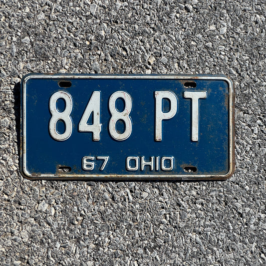 Photo of a 1967 Ohio License Plate Auto Tag Garage Decor Vintage 848 PT
