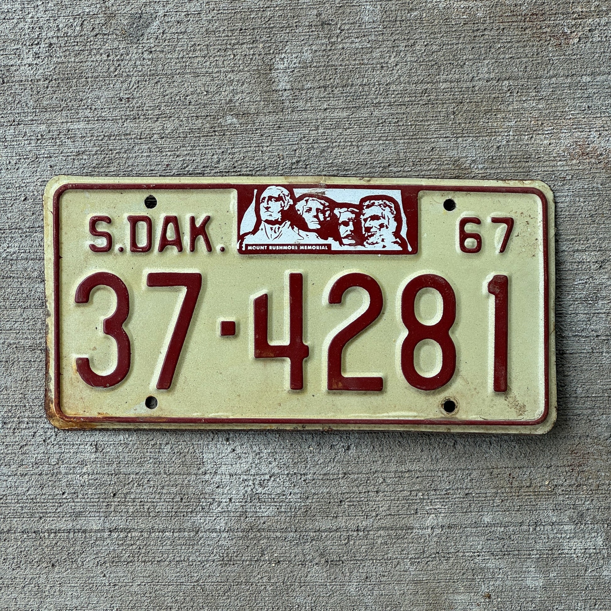 Photo of a 1967 South Dakota License Plate Auto Tag Garage Decor Vintage Tag 2 Hutchinson 37 4281