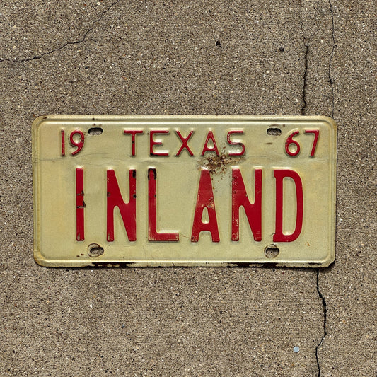 Photo of a 1967 Texas Vanity License Plate Auto Tag Garage Decor Vintage Lake Beach House Decor INLAND