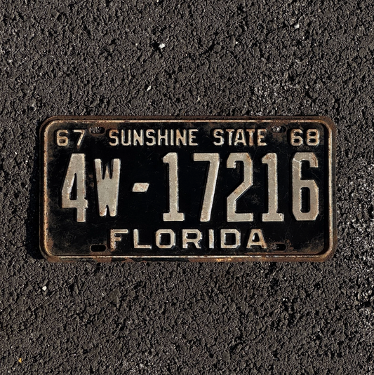 1967 1968 Florida License Plate Pinellas County 4W 17216