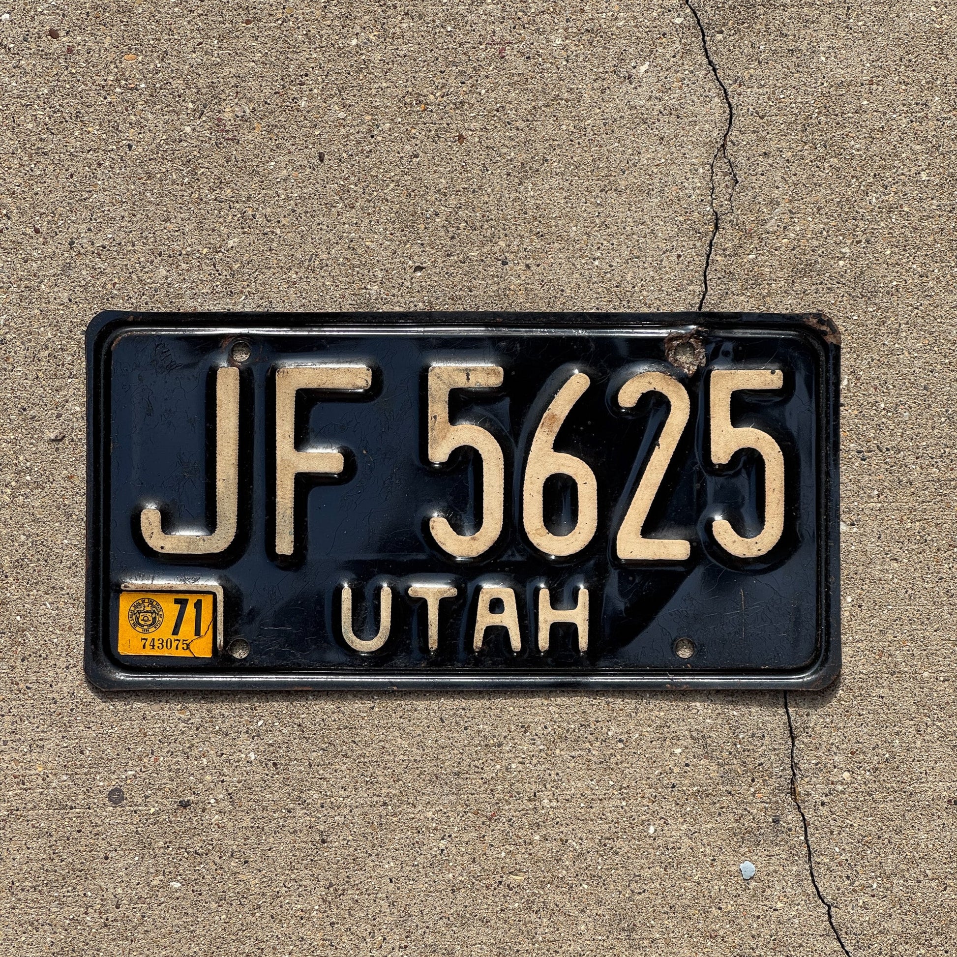 Photo of a 1968 1971 Utah License Plate Auto Tag Garage Decor Vintage JF 5625