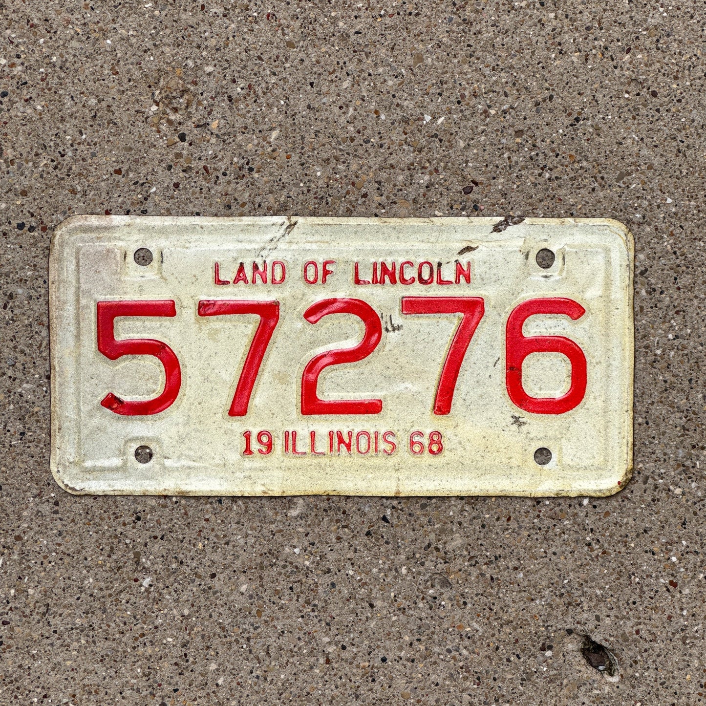 Photo of a 1968 Illinois Motorcycle License Plate Auto Tag Garage Decor Vintage 57276