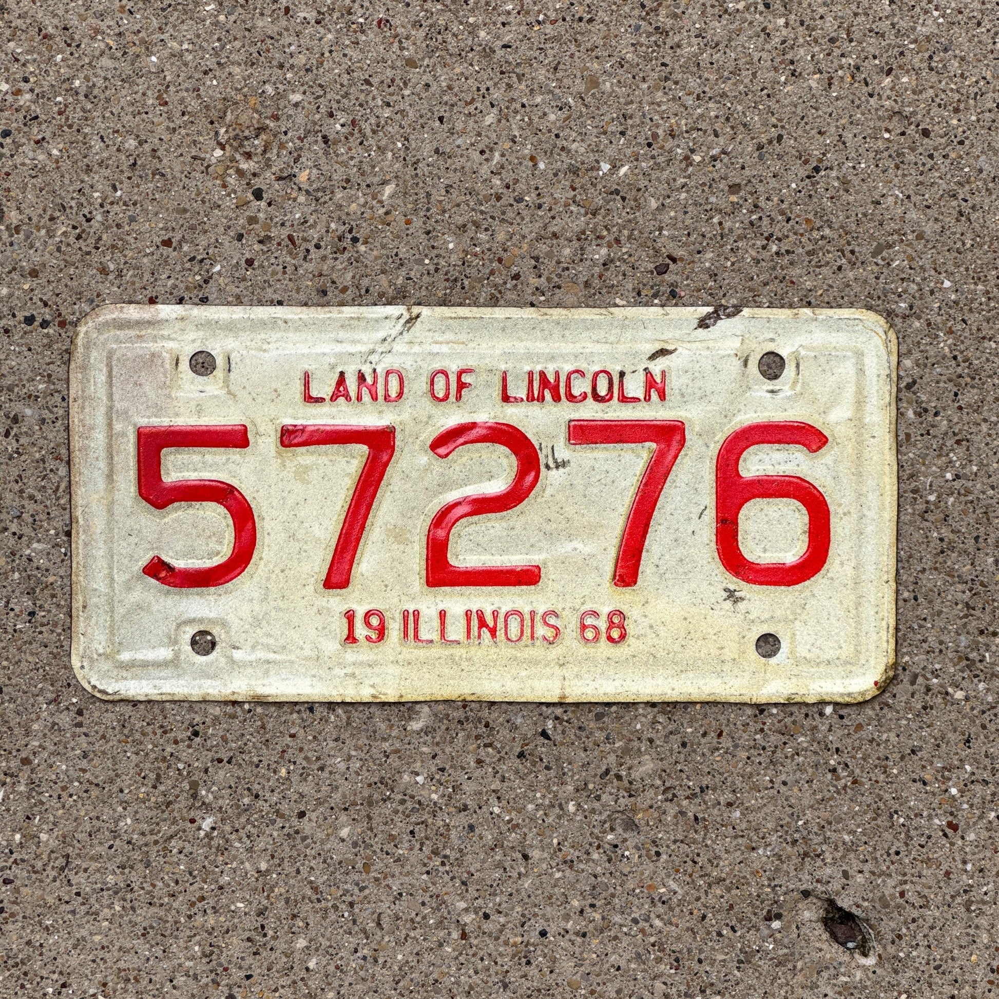 Photo of a 1968 Illinois Motorcycle License Plate Auto Tag Garage Decor Vintage 57276