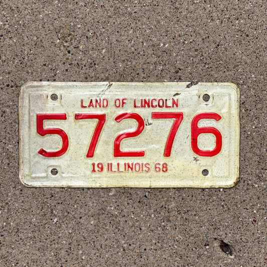 Photo of a 1968 Illinois Motorcycle License Plate Auto Tag Garage Decor Vintage 57276
