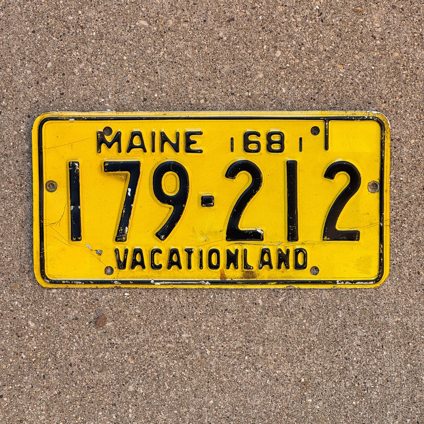 Photo of a 1968 Maine License Plate Auto Tag Garage Decor Vintage Vacationland 179 212