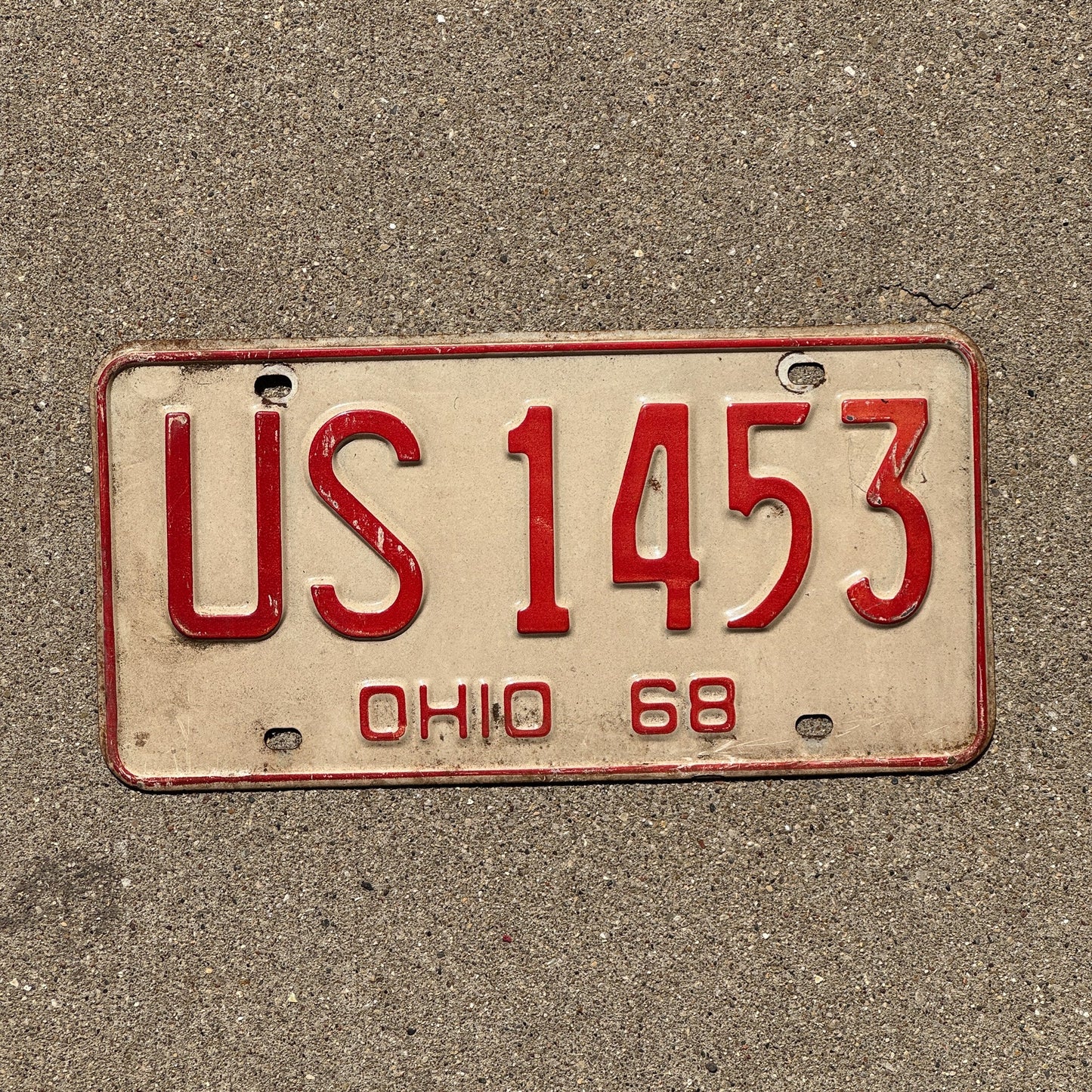 Photo of a 1968 Ohio License Plate Auto Tag Garage Decor Vintage USA America US 1453