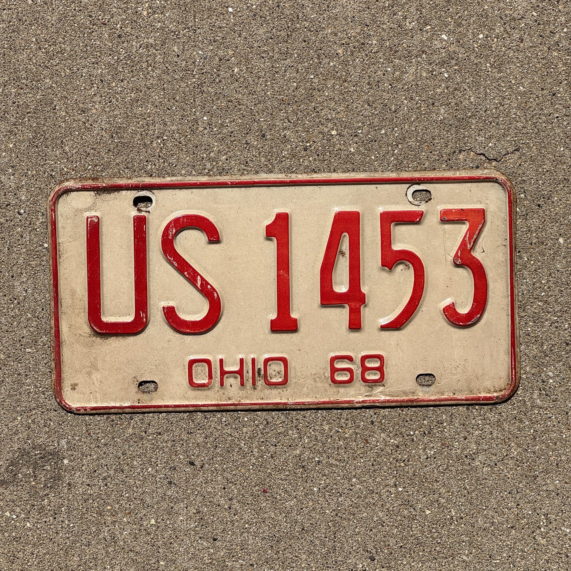 Photo of a 1968 Ohio License Plate Auto Tag Garage Decor Vintage USA America US 1453