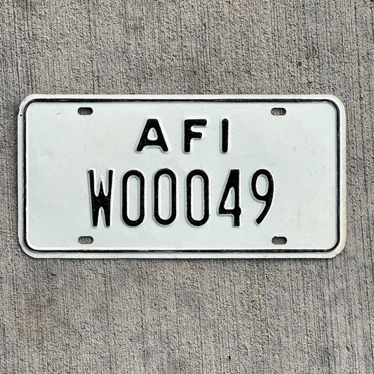 Photo of a 1968 US Forces Italy License Plate Auto Tag 1 Vintage Garage American Military 00049 with original patina