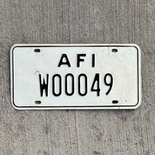 Photo of a 1968 US Forces Italy License Plate Auto Tag 2 Vintage Garage American Military 00049 with original patina