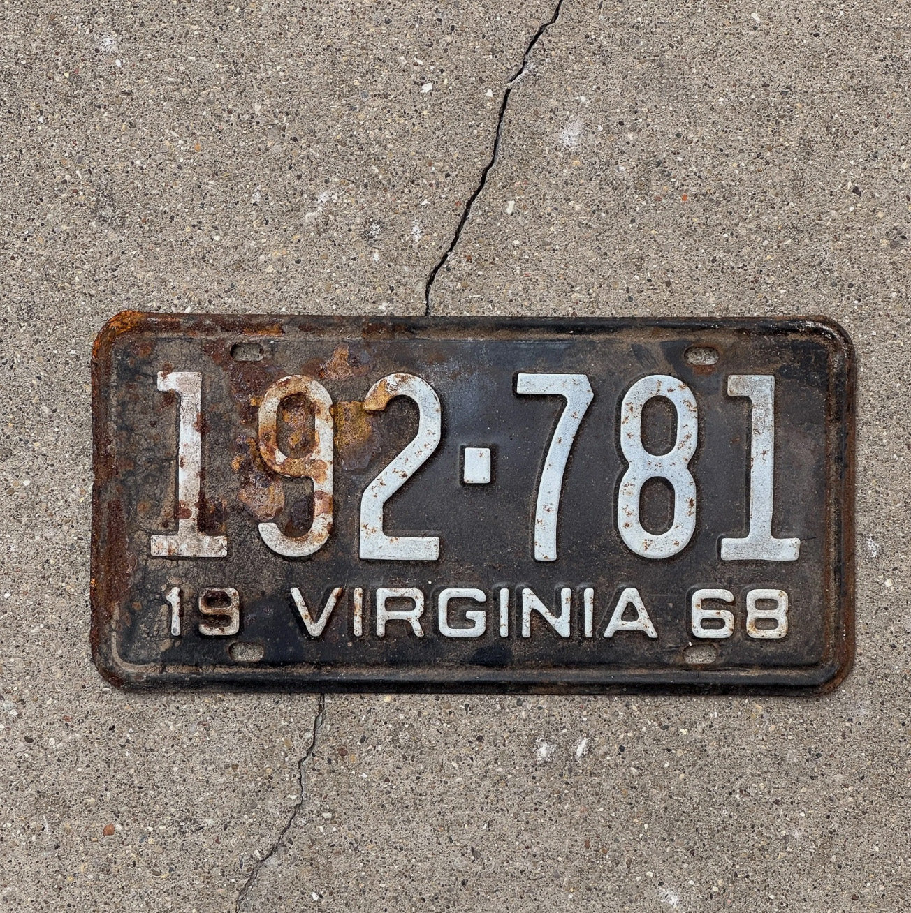 Photo of a 1968 Virginia License Plate Auto Tag Garage Decor 192781