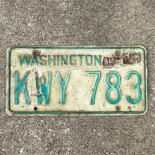 Photo of a 1968 Washington License Plate Auto Tag Garage Decor Vintage KWY 783 with original patina