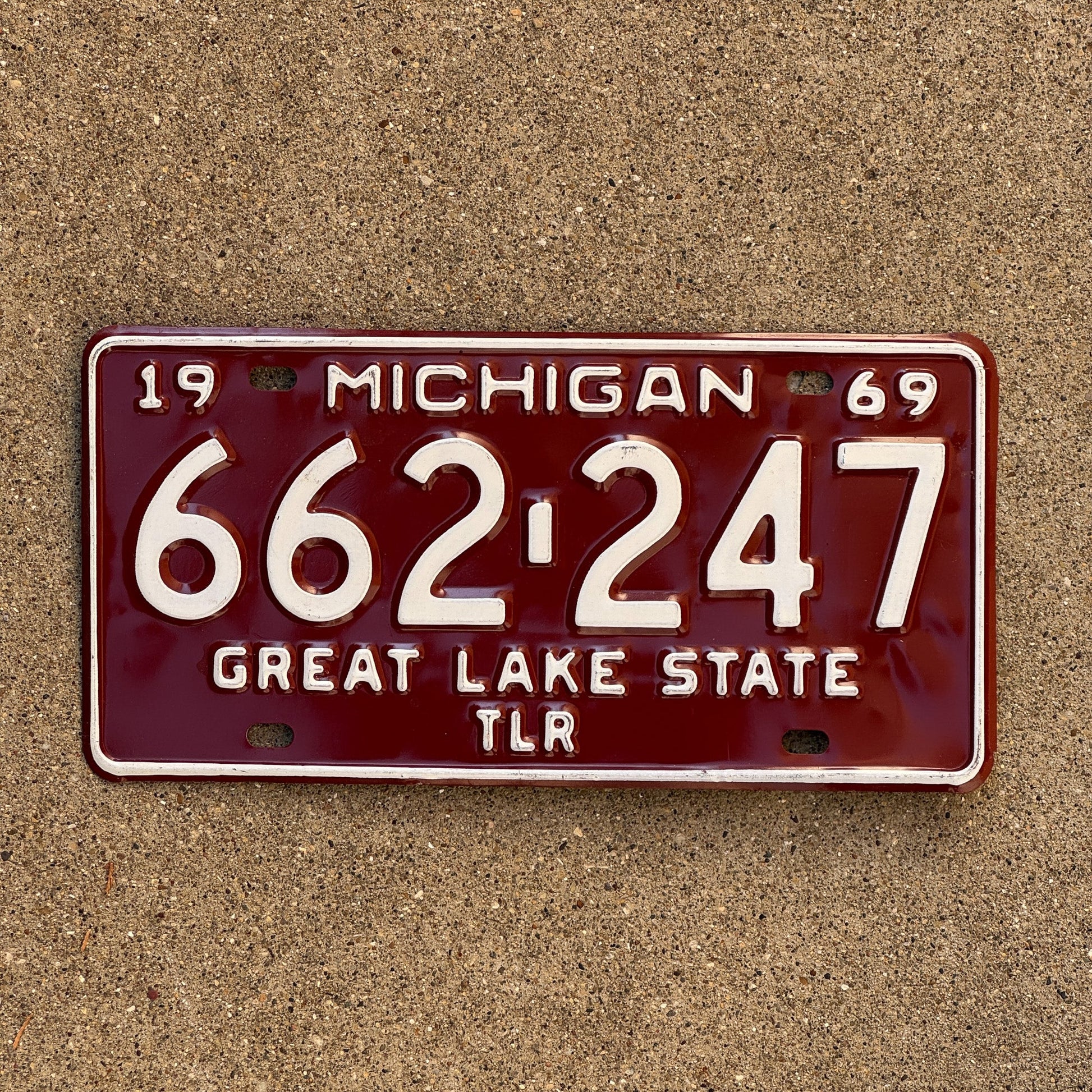Photo of a 1969 1969 Michigan Trailer License Plate Auto Tag Garage Decor Vintage 662247