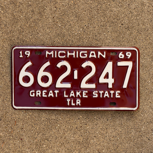 Photo of a 1969 1969 Michigan Trailer License Plate Auto Tag Garage Decor Vintage 662247