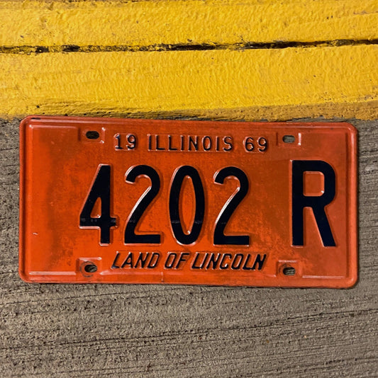 Photo of a 1969 1970 Illinois Truck License Plate Auto Tag Garage Decor Vintage 420 Weed Smoking 4202 R with original patina