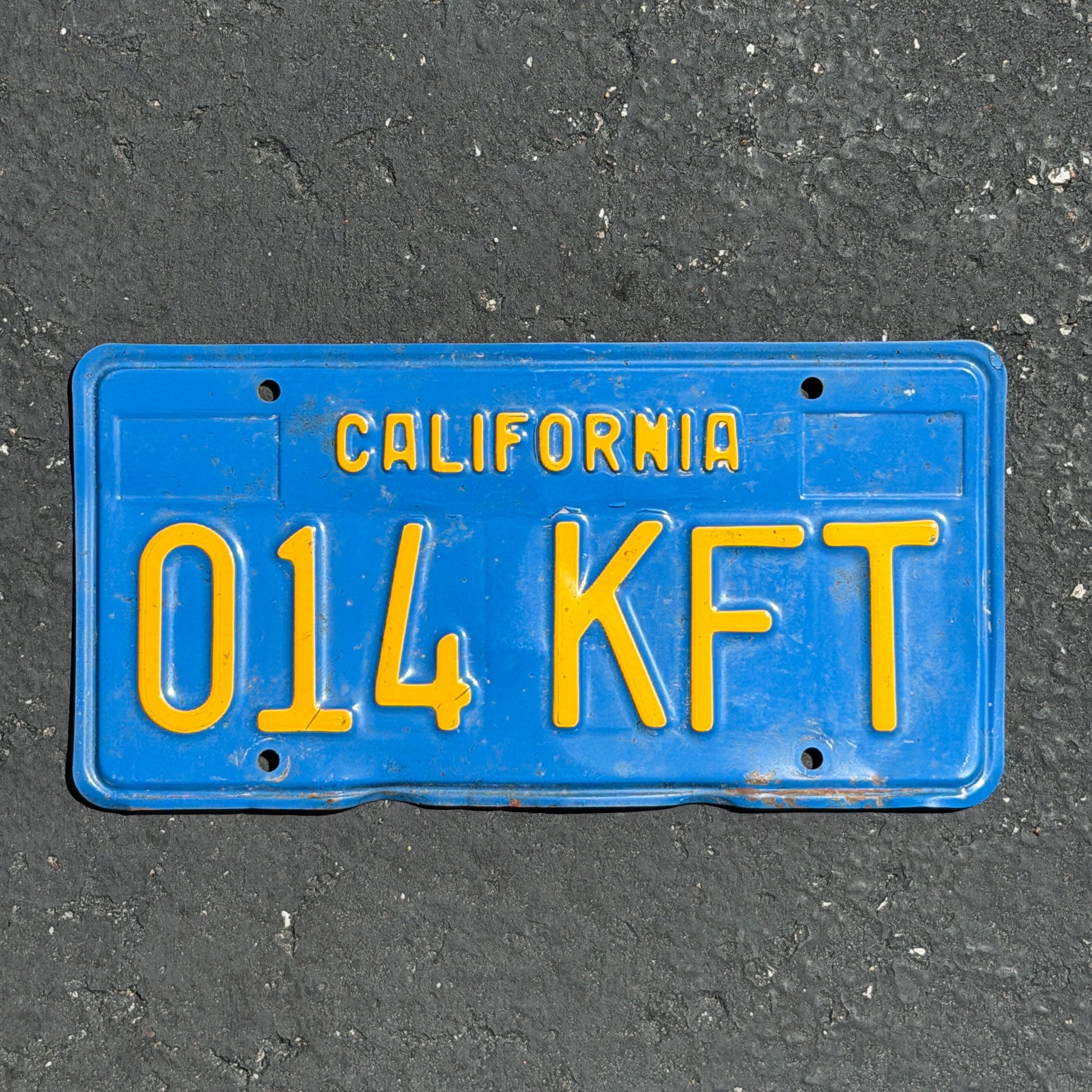 Photo of a 1969 California License Plate Auto Tag Garage Decor Vintage 014 KFT with original patina