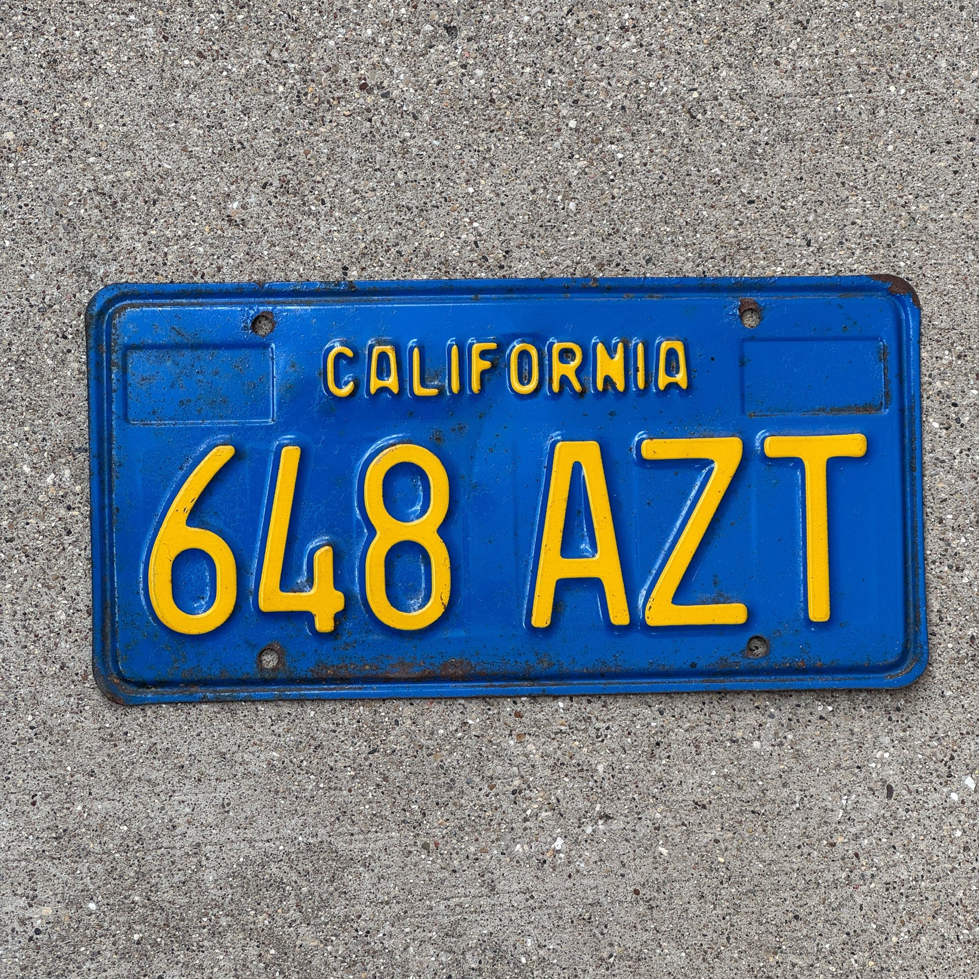 Photo of a 1969 California License Plate Auto Tag Garage Decor Vintage 648 AZT
