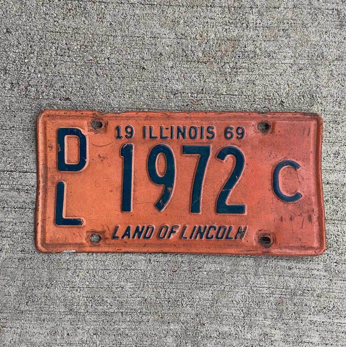 Photo of a 1969 Illinois Dealer License Plate Auto Tag 2 Garage Birth Year Birthday 1972 C
