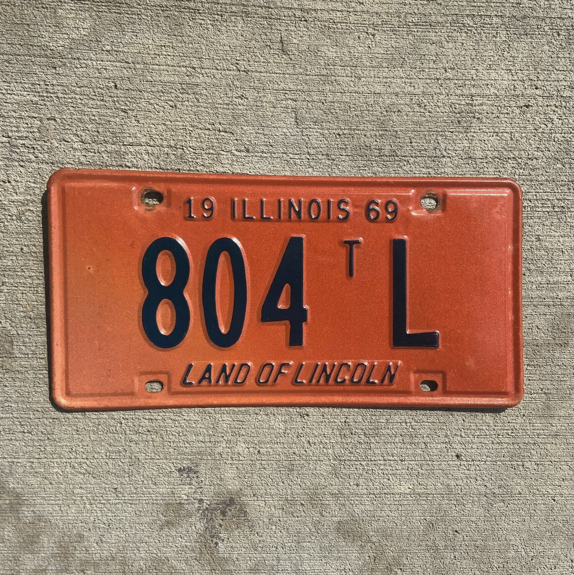 Photo of a 1969 Illinois TRUCK TRACTOR License Plate Auto Tag Garage Decor Vintage License Plate Garage Auto Three Digit Car 804 tL
