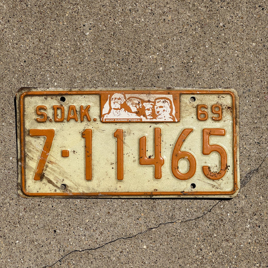 Photo of a 1969 South Dakota License Plate Auto Tag Garage Decor Vintage Yankton 7 11465