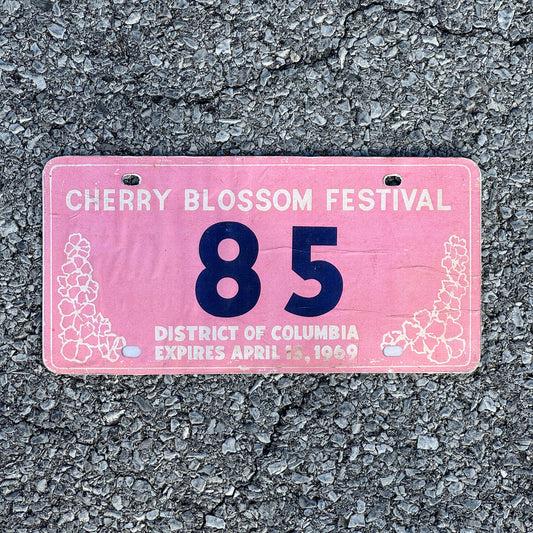 Photo of a 1969 Washington DC Cherry Blossom Festival License Plate Auto Tag Garage Decor Vintage | See Condition Notes | 85