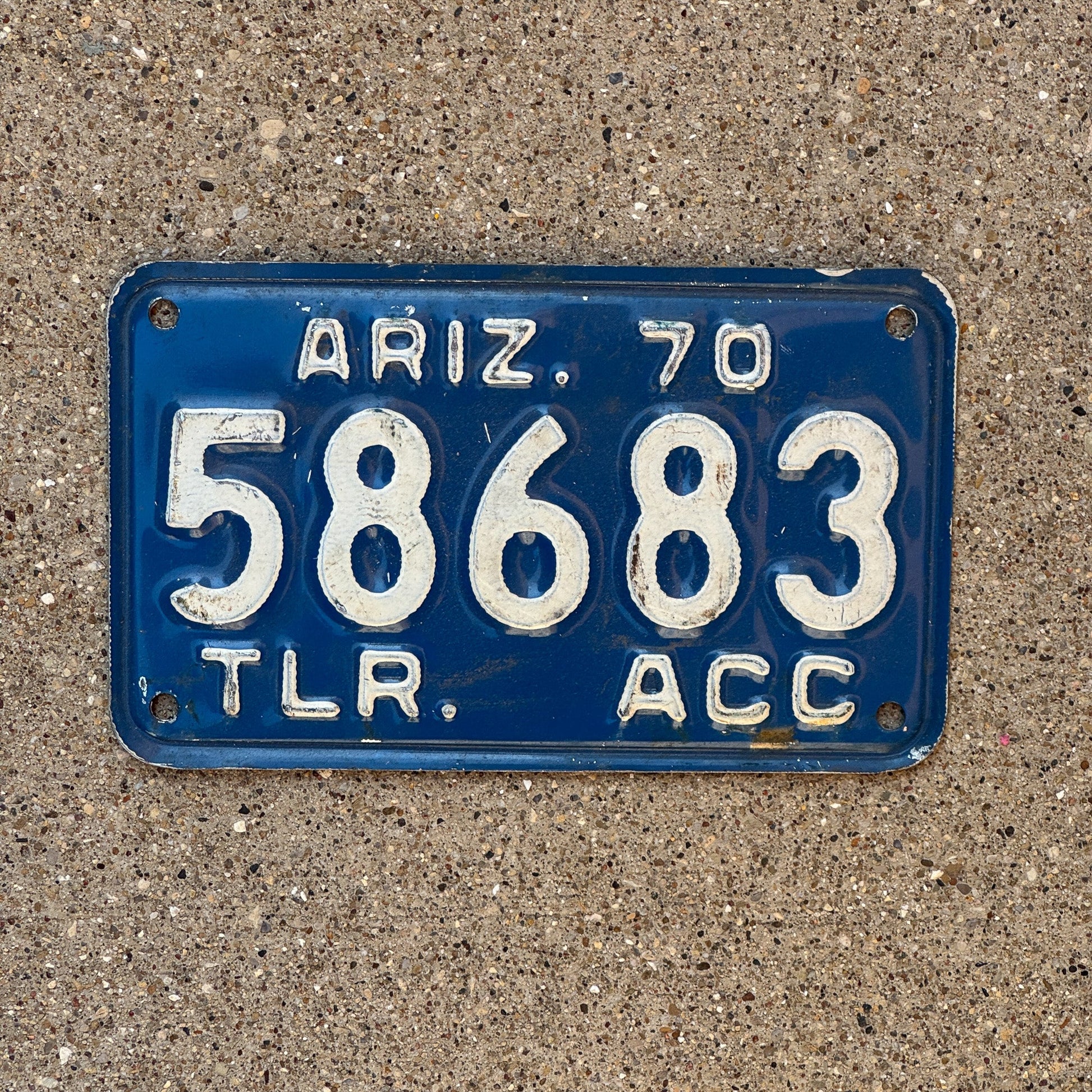 Photo of a 1970 Arizona Trailer Acc License Plate Auto Tag Garage Decor Vintage Commercial Trailer 58683