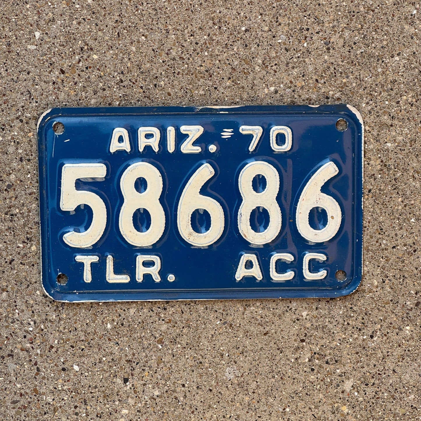 Photo of a 1970 Arizona Trailer Acc License Plate Auto Tag Garage Decor Vintage Commercial Trailer 58686