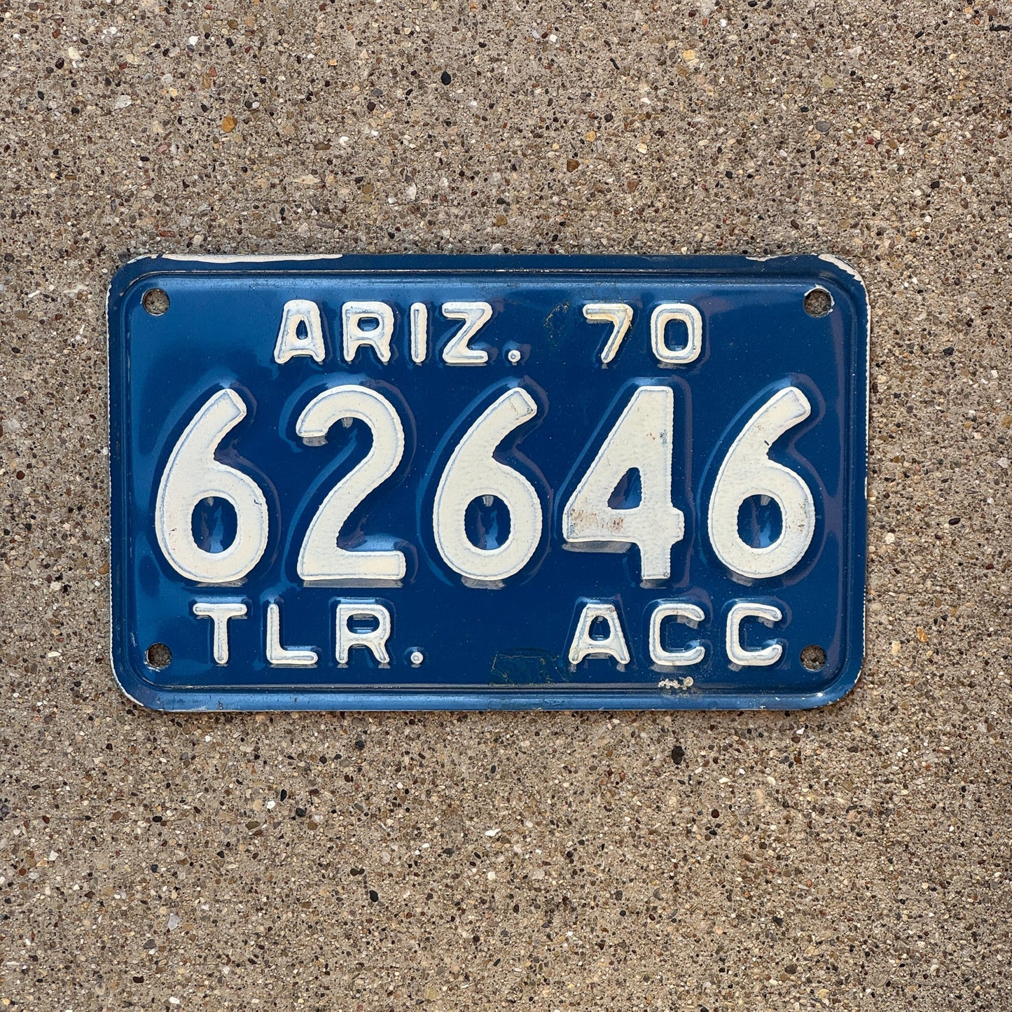 Photo of a 1970 Arizona Trailer Acc License Plate Auto Tag Garage Decor Vintage Commercial Trailer 62646