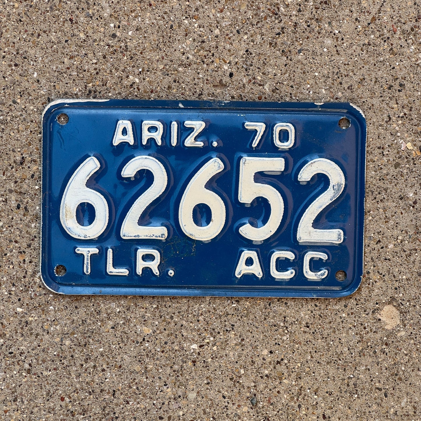 Photo of a 1970 Arizona Trailer Acc License Plate Auto Tag Garage Decor Vintage Commercial Trailer 62652