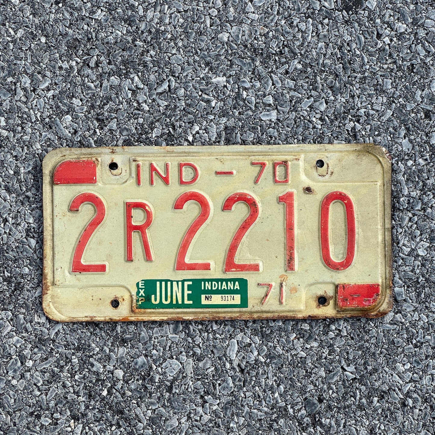 Photo of a 1970 Indiana License Plate Auto Tag Garage Decor Vintage 2R2210