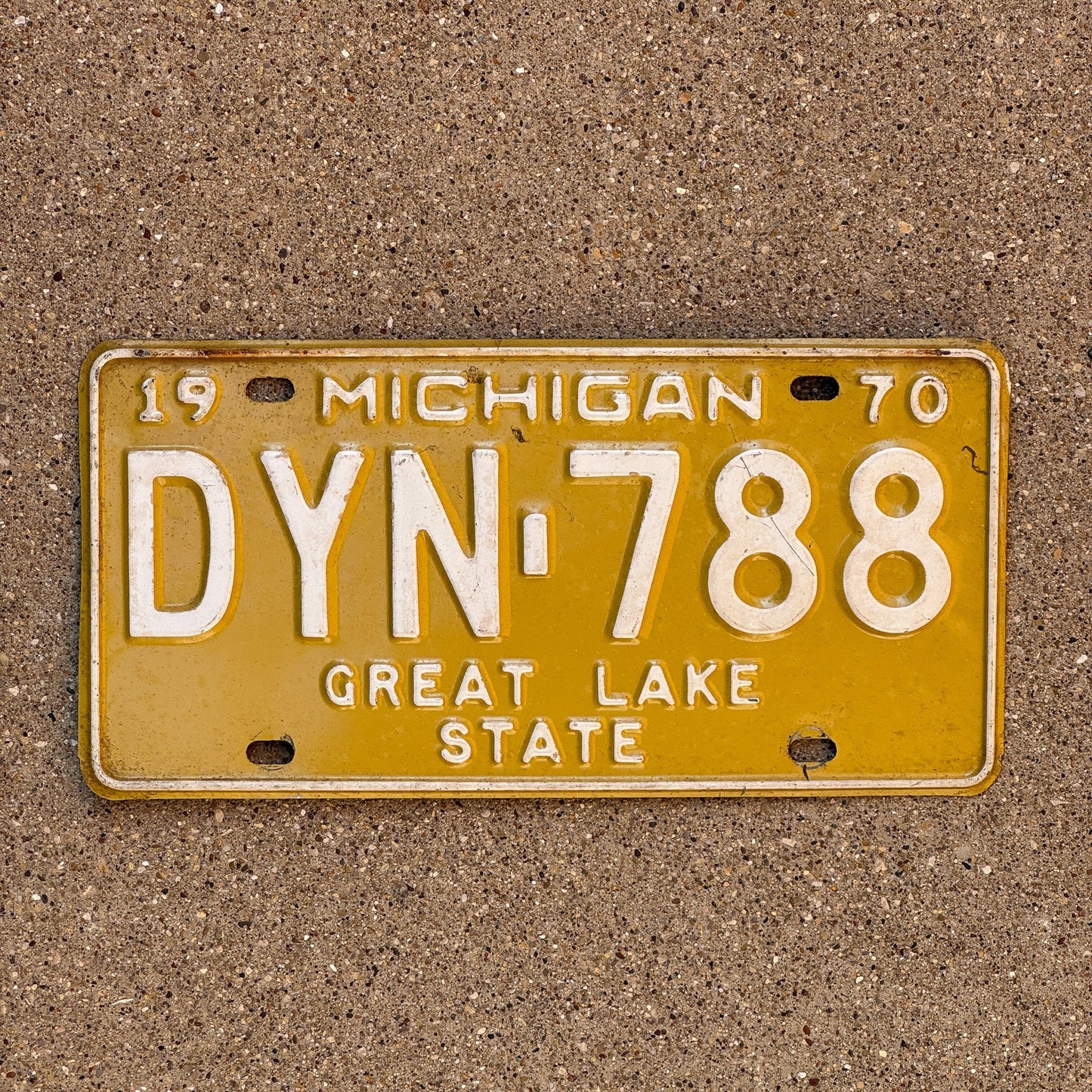 Photo of a 1970 Michigan License Plate Auto Tag 2 Garage Decor DYN 788
