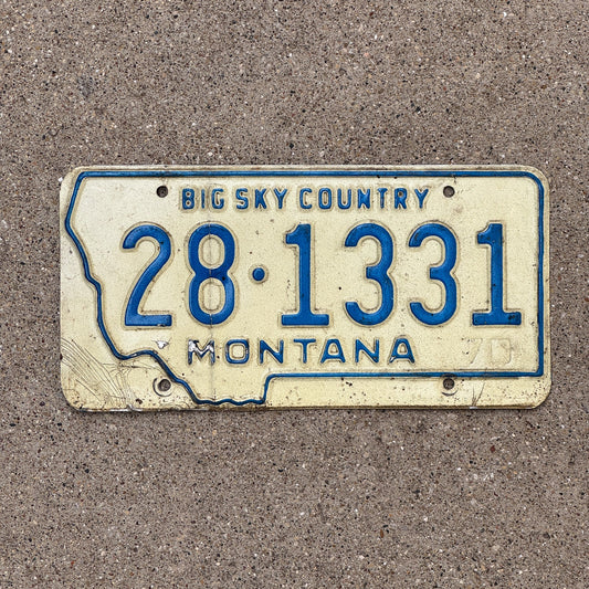 Photo of a 1970 Montana License Plate Auto Tag Garage Decor Vintage State Shape 28 1331