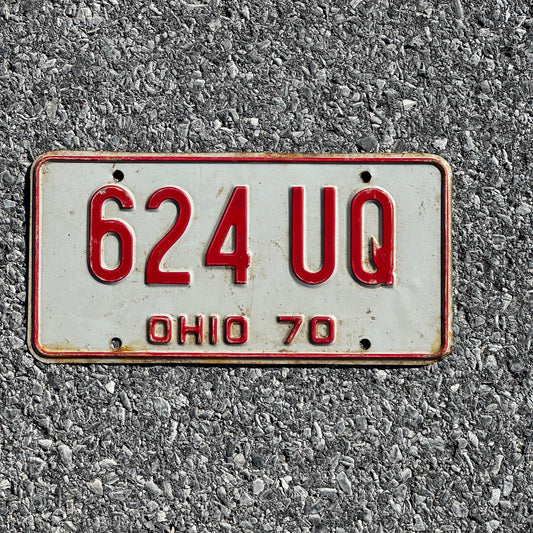 Photo of a 1970 Ohio License Plate Auto Tag Garage Decor Vintage 624UQ